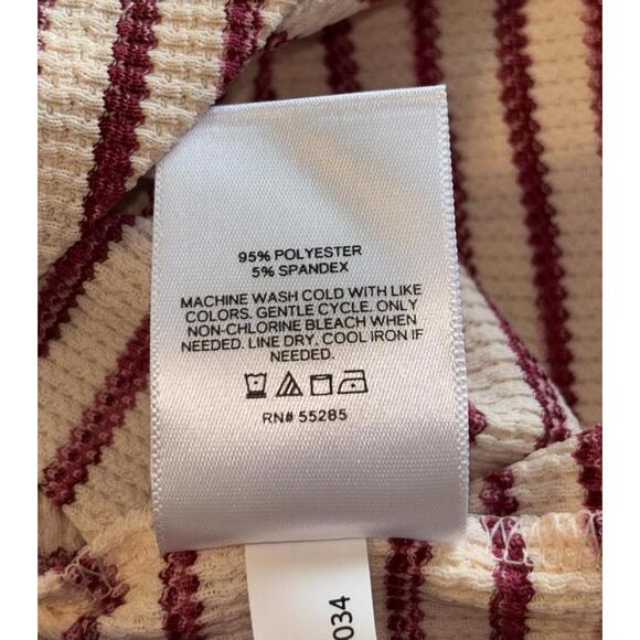 Express Textured Waffle Striped Scoop Neck Wrap Dress Size Large New - Picture 10 of 11